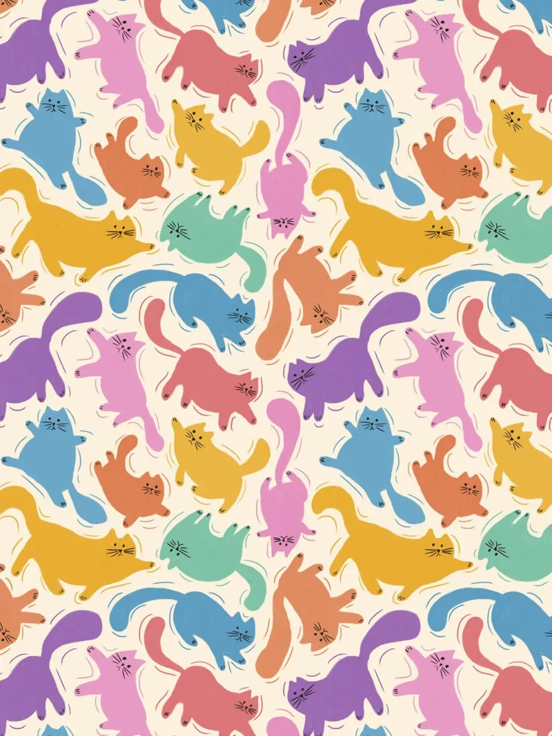 Rainbow Cats Playful Colorful Pattern for Cat Lovers pellicola backlit da showmemars