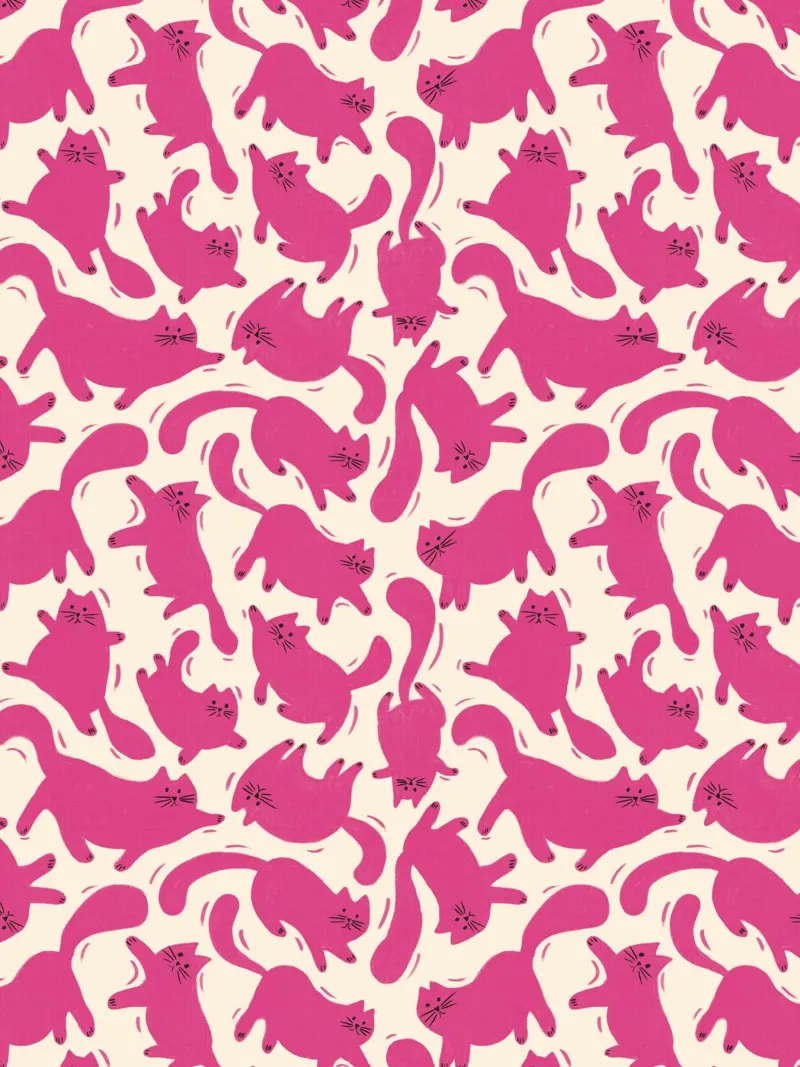 Hot Pink Cats Playful Fun Pattern for Cat Lovers pellicola backlit da showmemars