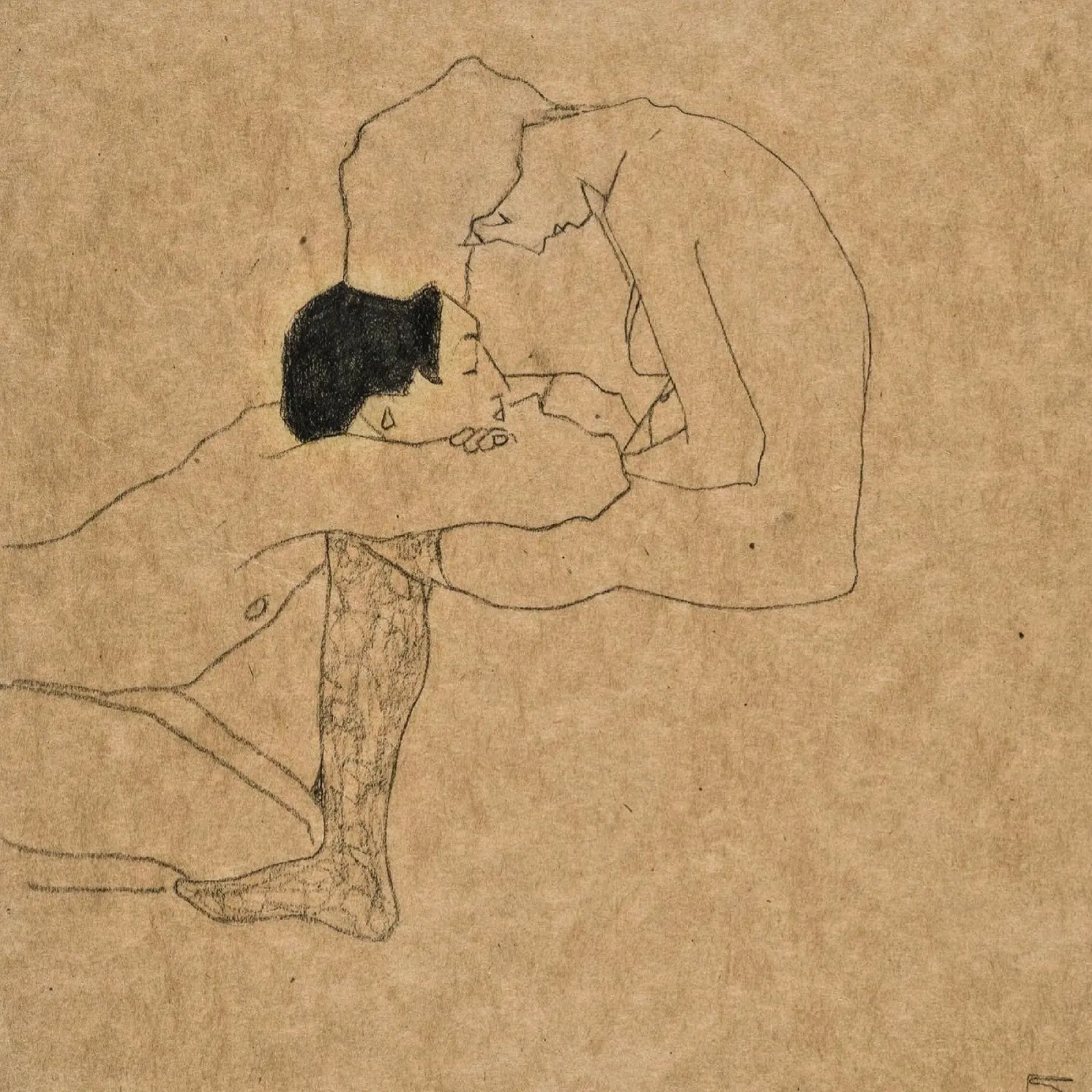 Egon Schiele - Amanti pellicola backlit da William Store