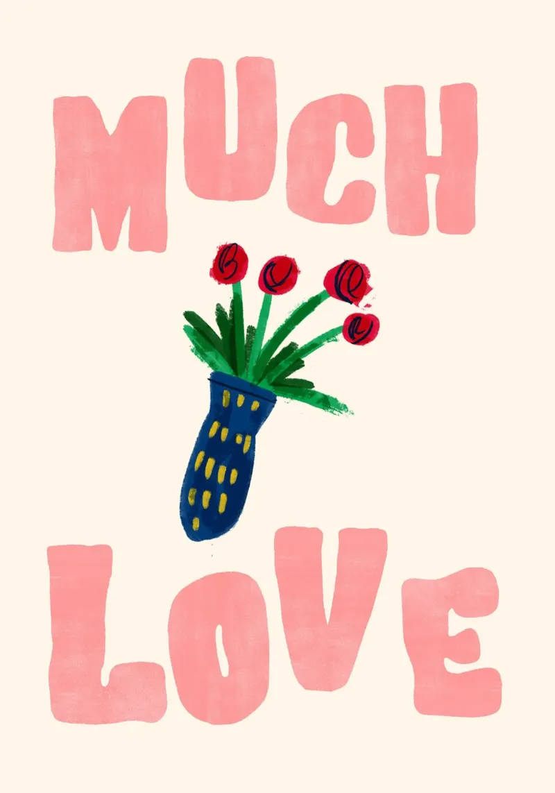 Much Love | Elegant & Floral Statement Print poster da PrintCessStudio