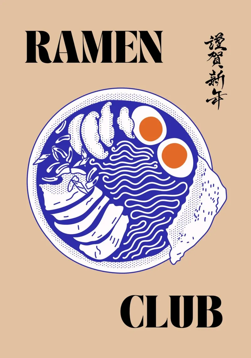 Ramen Club | Perfect Print for Foodies poster da PrintCessStudio