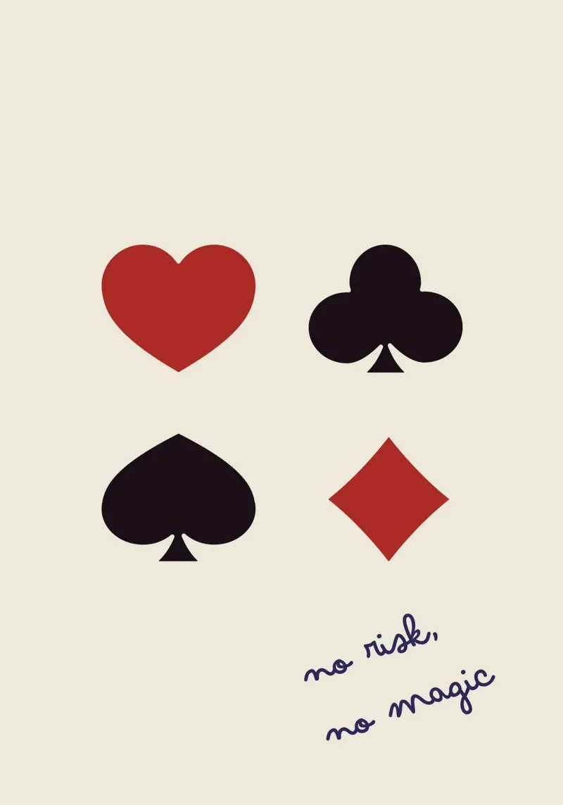 No Risk, No Magic | Bold & Playful Card Deck Print carta hahnemühle da PrintCessStudio