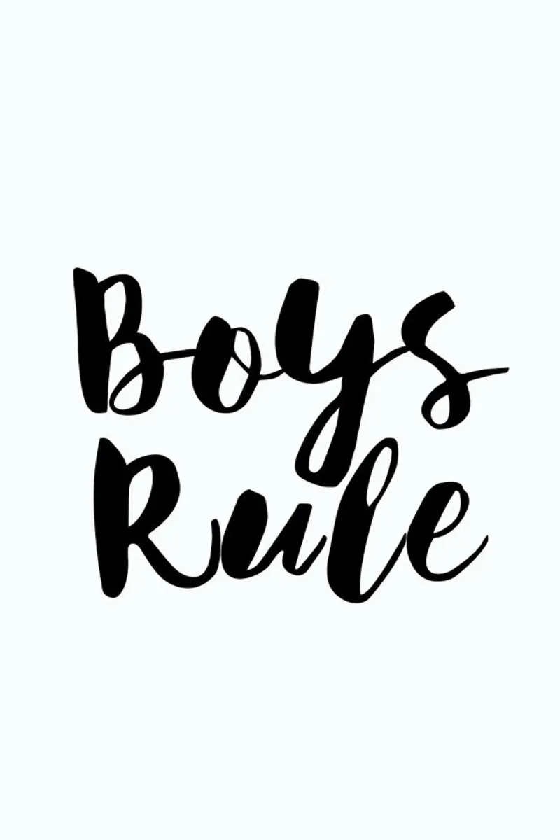 Boys Rule poster con telaio in alluminio da Mottos by Sinan Saydik