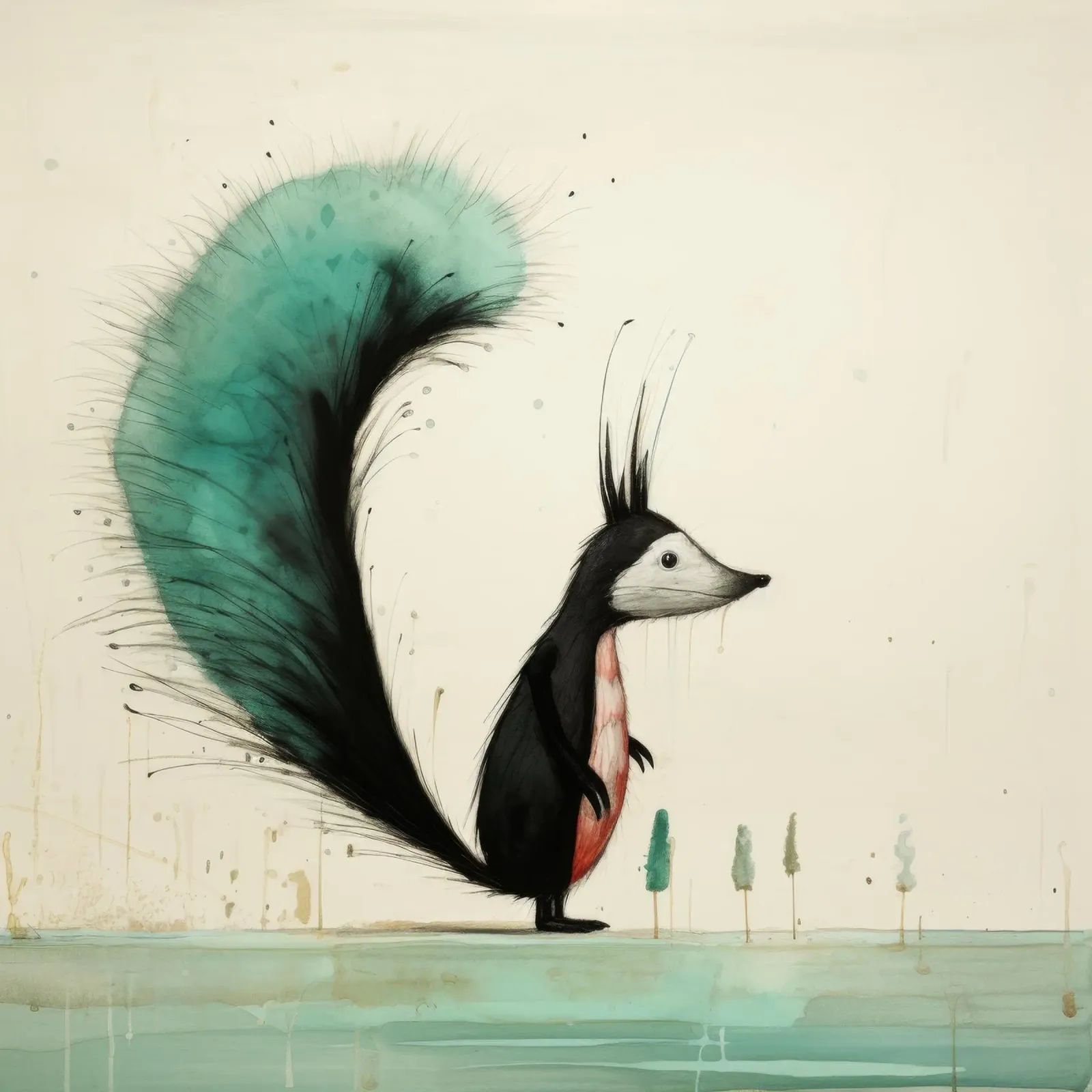 Minimal Skunk 3 pellicola backlit da Minimal Animal Art