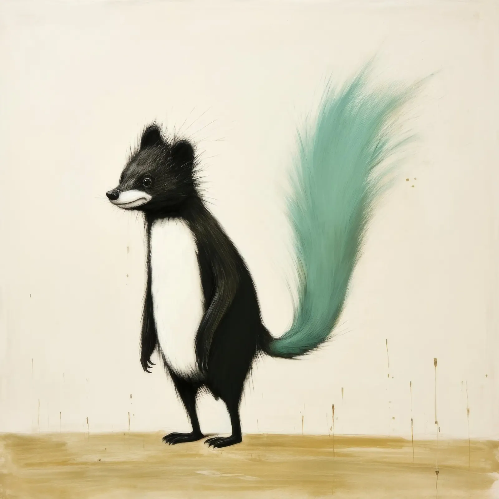 Minimal Skunk 4 carta hahnemühle da Minimal Animal Art