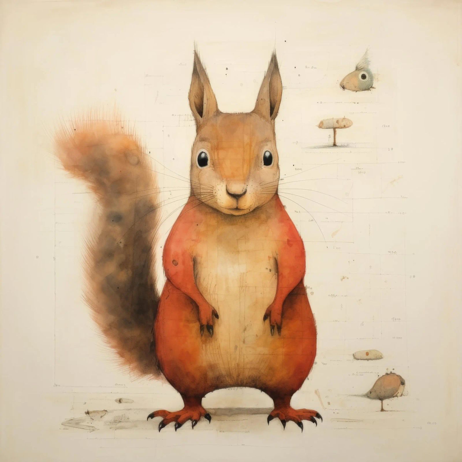 Scoiattolo minimo 2 plexiglass da Minimal Animal Art