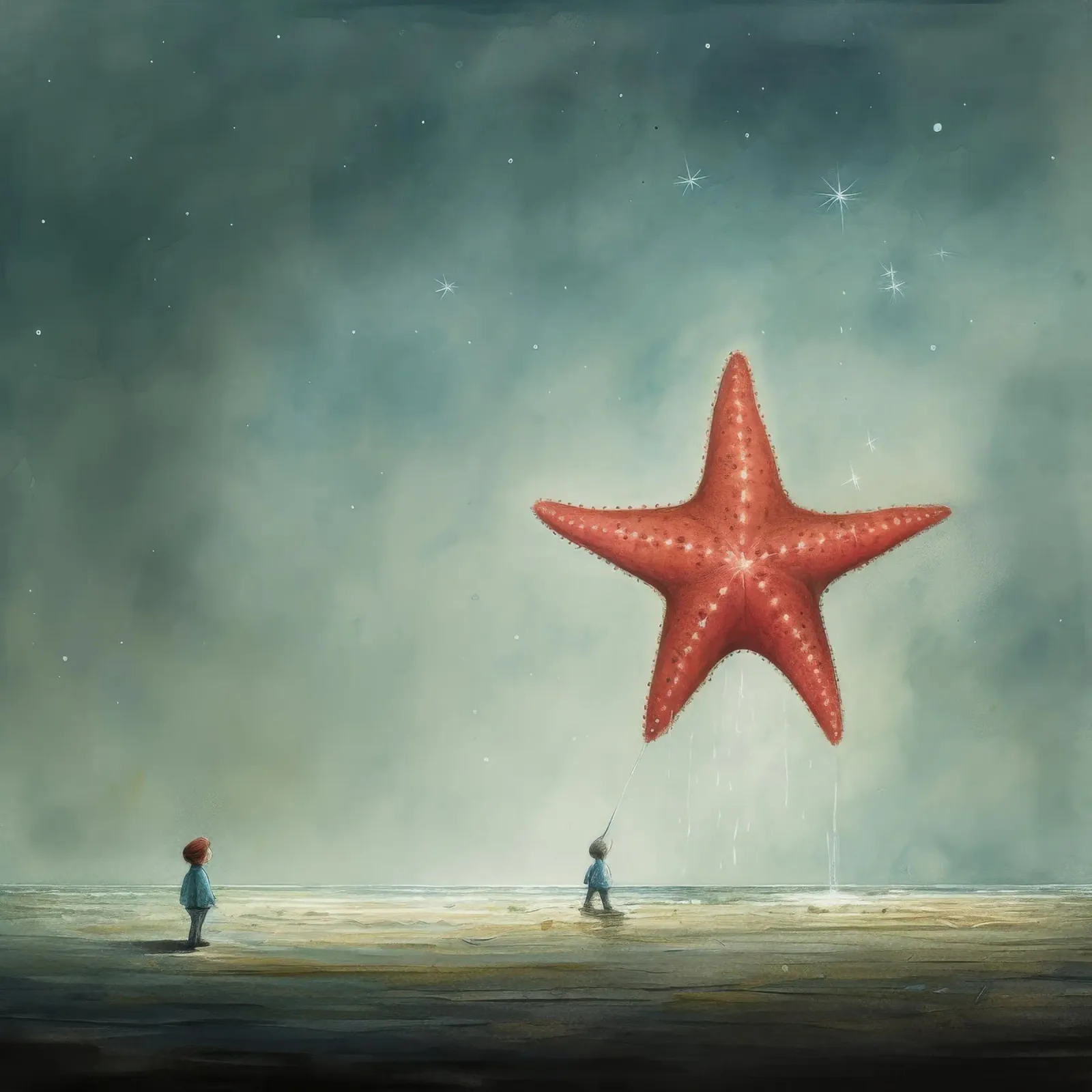 Minimal Starfish 4 canvas by Minimal Animal Art