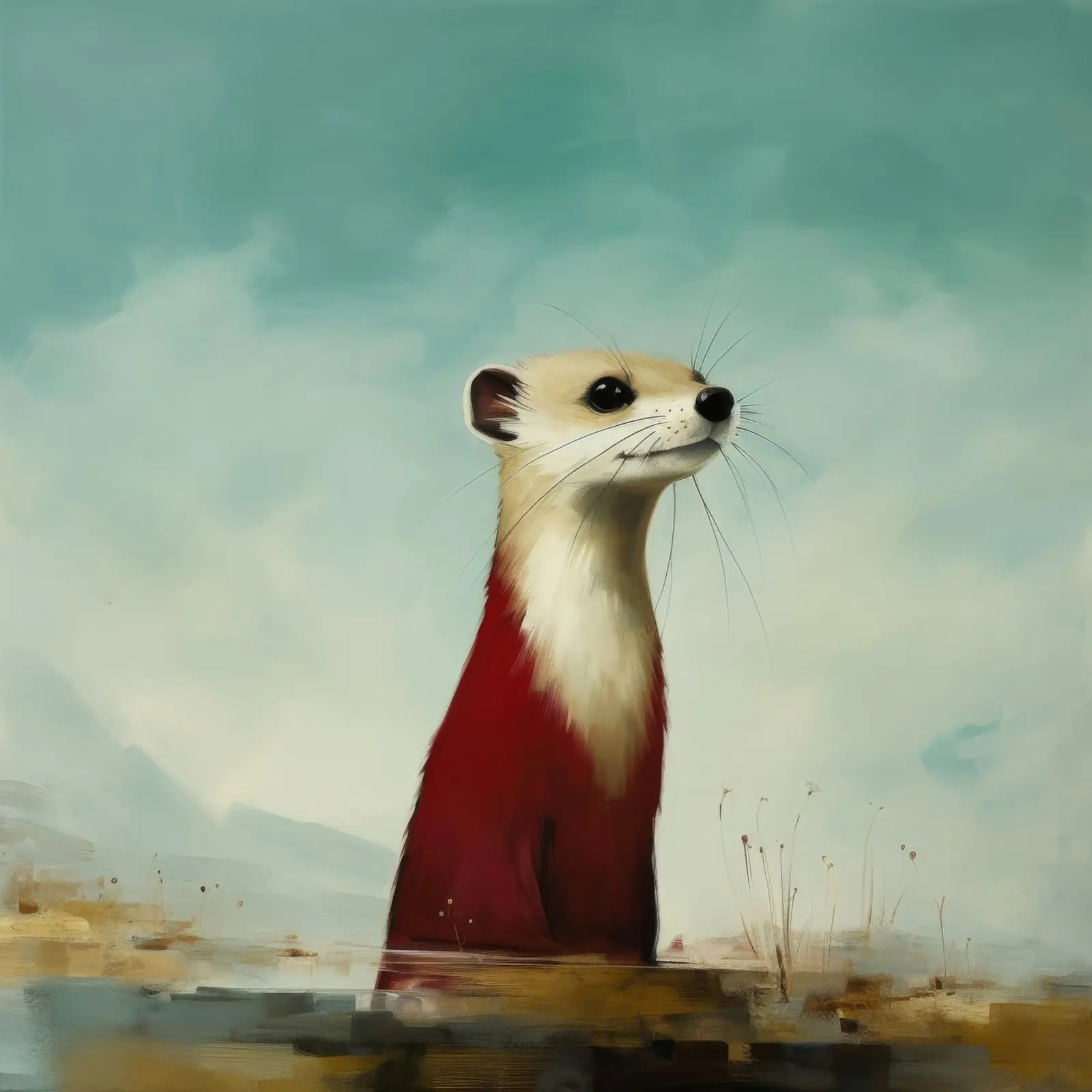 Minimo Stoat 1 pellicola backlit da Minimal Animal Art