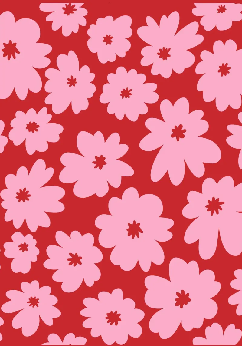 Motivo floreale rosso , Fiori preppy pellicola backlit da pdigitalprints