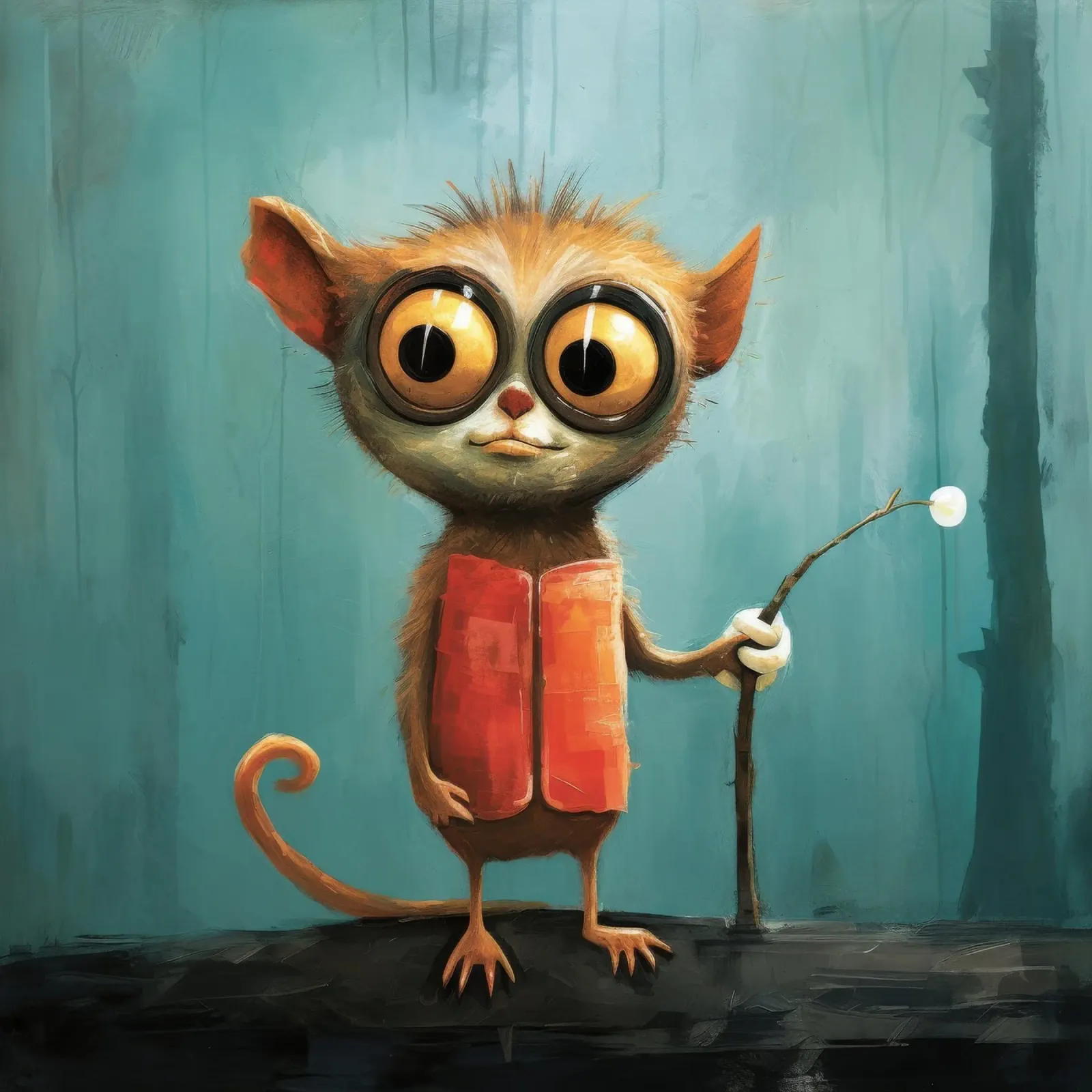 Minimal Tarsier 3 poster da Minimal Animal Art