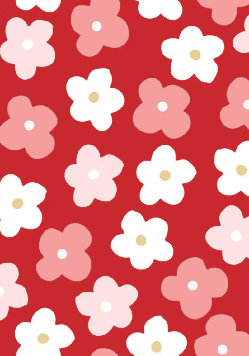 Design floreale preppy rosso pellicola backlit da pdigitalprints