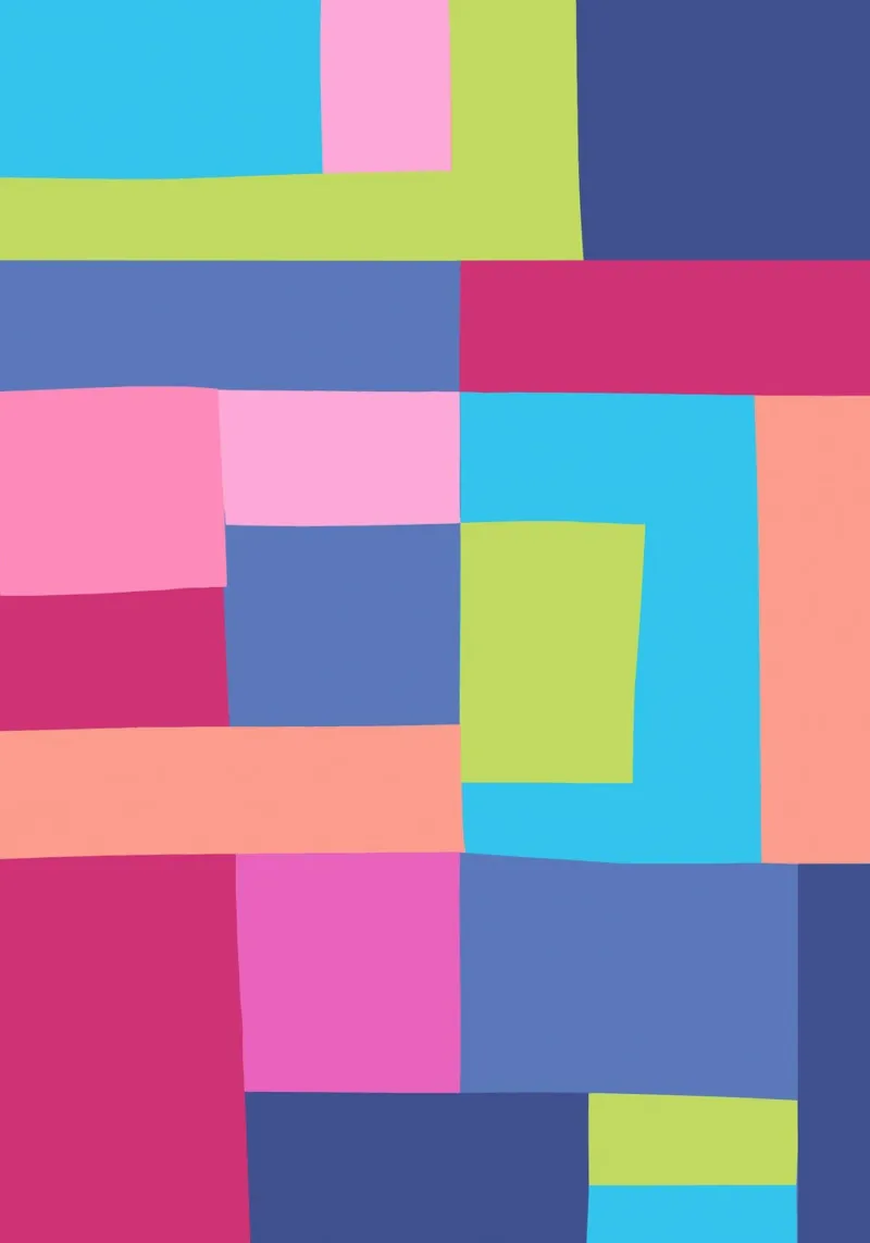 Mosaic Brights 7 | Color Blocking | Burgundy Navy Aqua Lime alluminio dibond da sabidussi