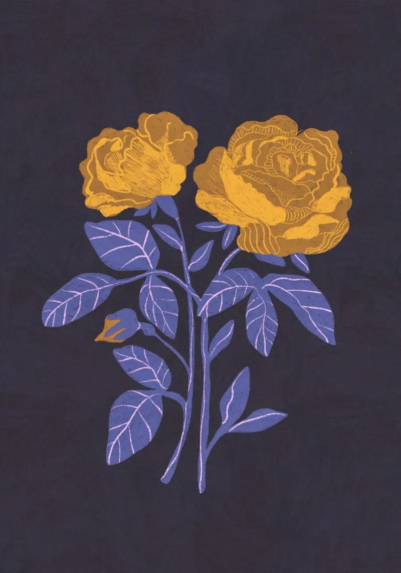 Golden roses canvas by GigiRosado