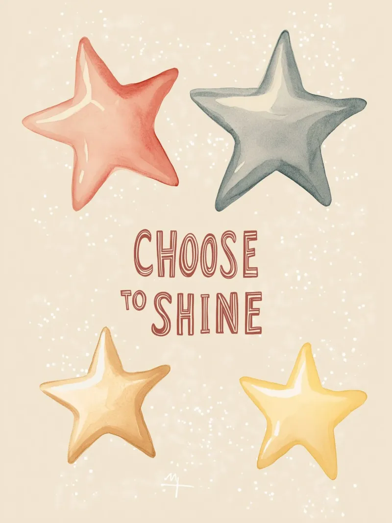 „Choose to Shine“ – Strahle jeden Tag tela con Cornice a cassetta da KidzStudio