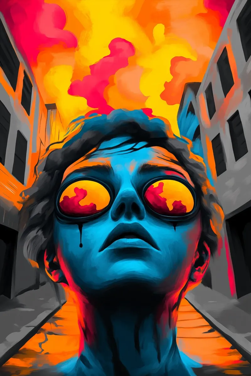 Cielo en llamas - espejo del apocalipsis poster de melipo-art