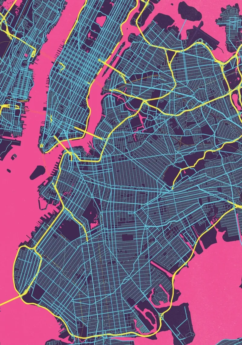 La città che non dorme mai" - New York splendente alluminio dibond da MOOODZART