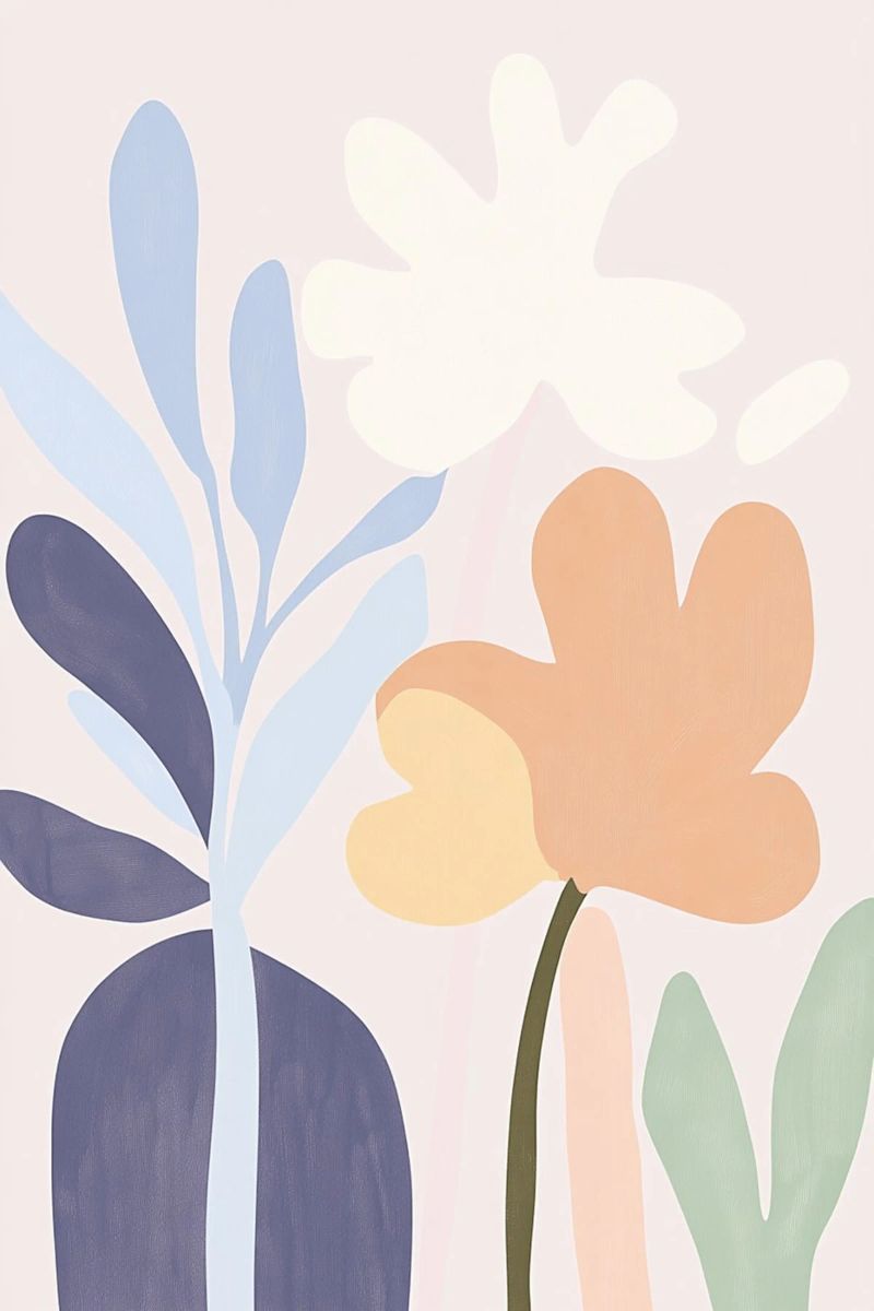 Blumen Freude in Pastell Leinwand von Carinaprint