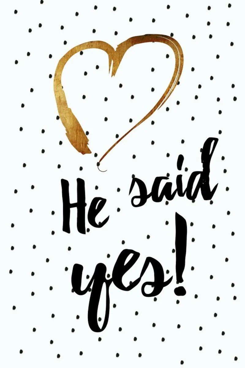 He Said Yes canvas met Baklijst van Froilein Juno
