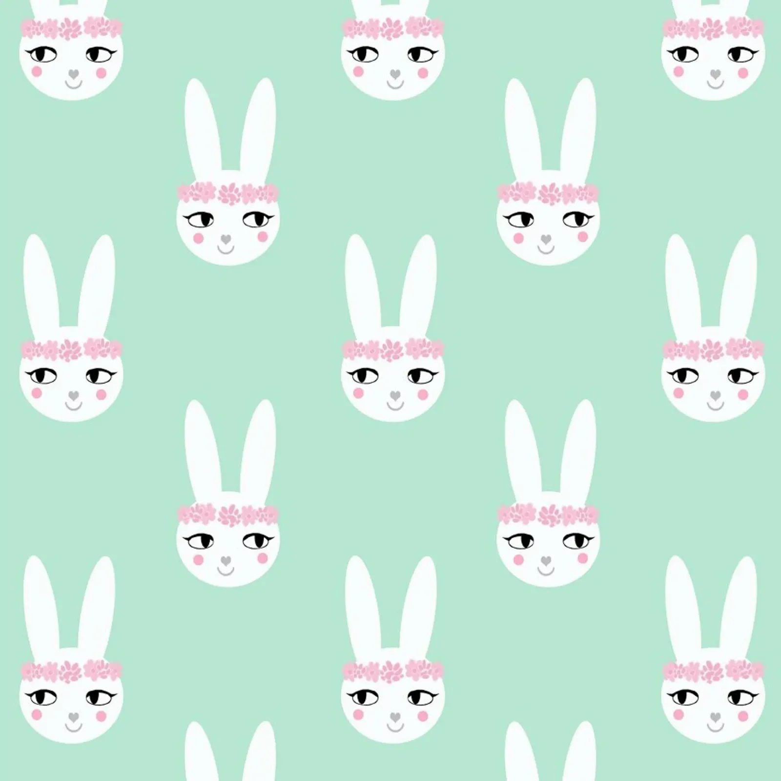 Easter Bunny Mint poster con telaio in legno da Charlotte Winter
