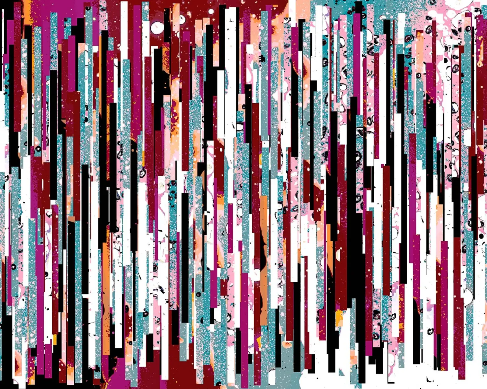 Incidente utopico Collage astratto multicolore dipinto pellicola backlit da 83oranges