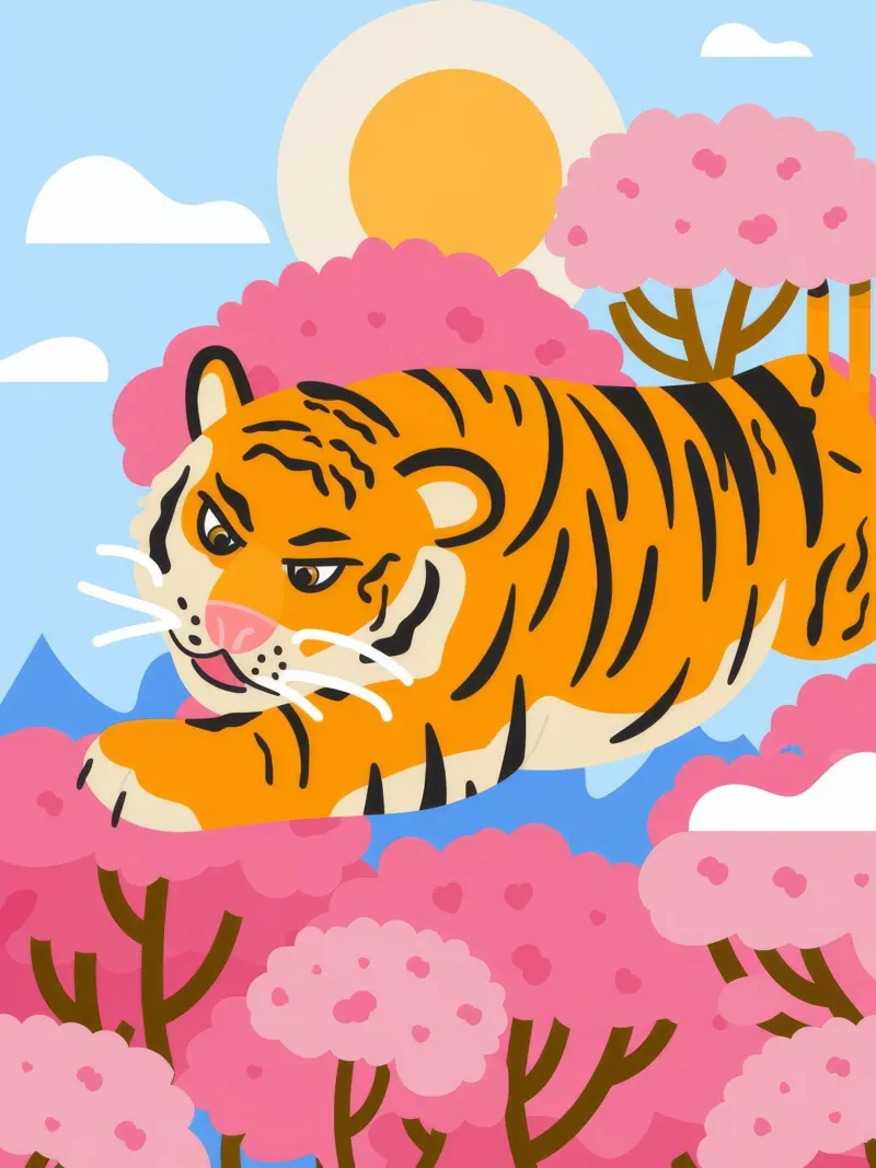 Il regno della tigre poster con telaio in plastica da Artie Shifa