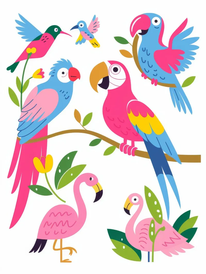 Tropische harmonie poster met aluminium frame van Artie Shifa