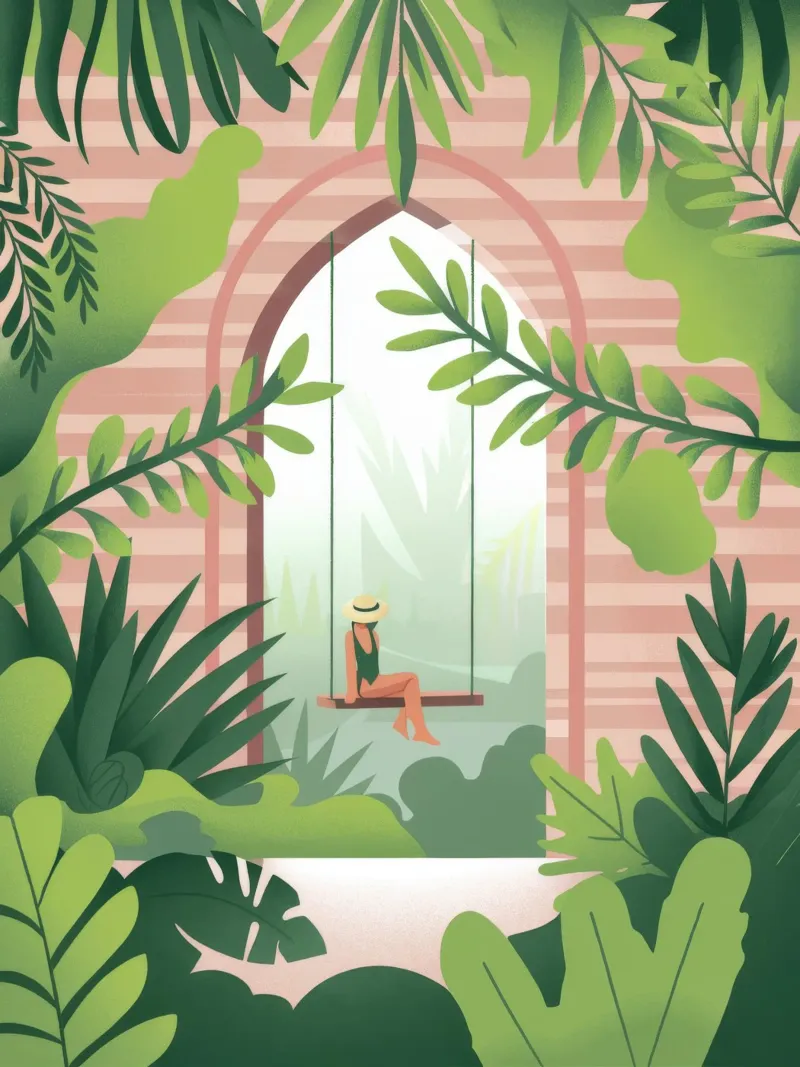 Ritiro tropicale poster con telaio in legno da Artie Shifa