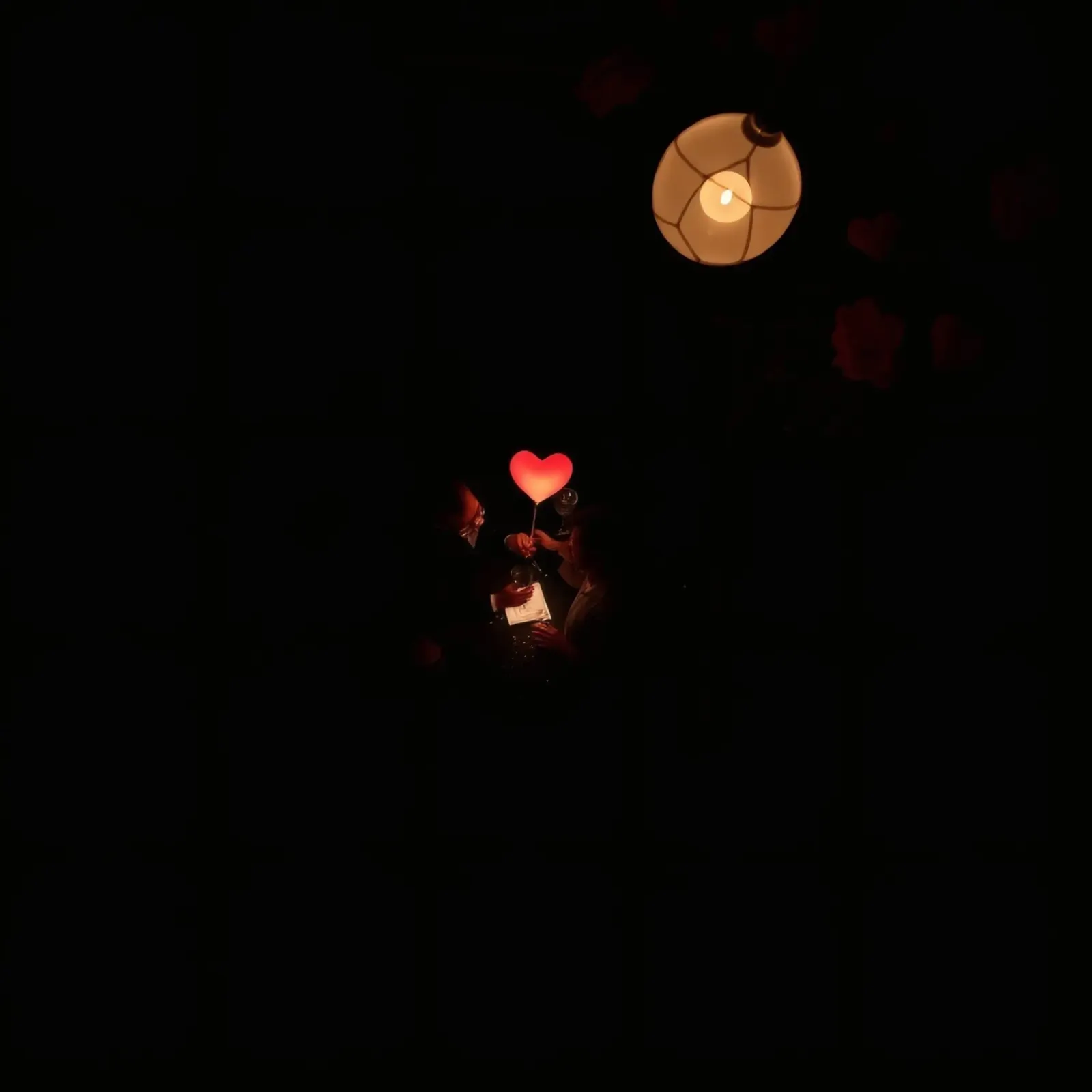 Romantic candlelit dinner with heart-shaped decoration forex plate by DesignDoodle