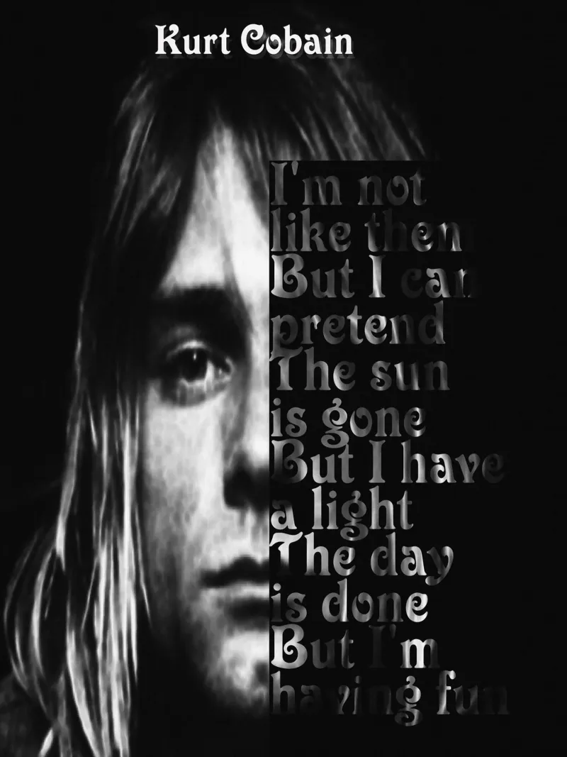 Kurt Cobain Citazione muto pellicola backlit da Gunawan Rb
