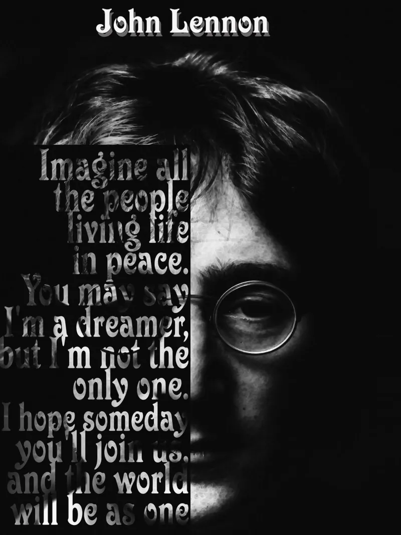 John Lennon Quotes Acryl-Glas von Gunawan Rb
