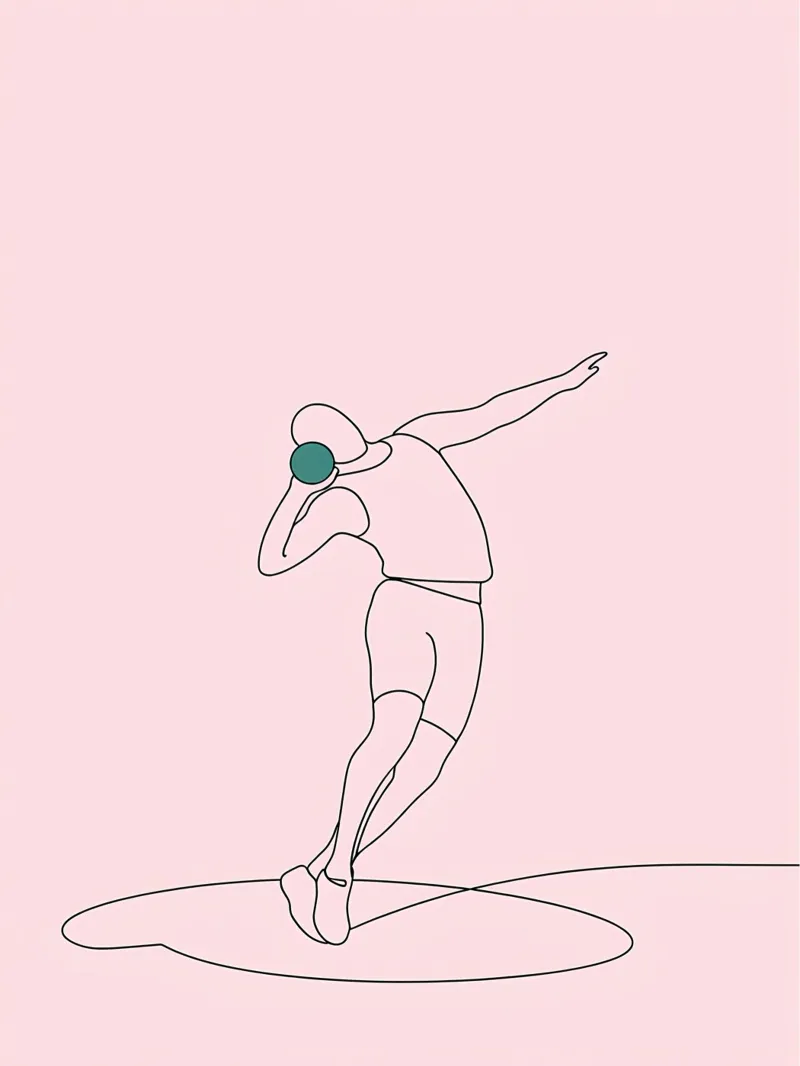 Lanciatore di palline Line Art minimalista pellicola backlit da Viv Line Art