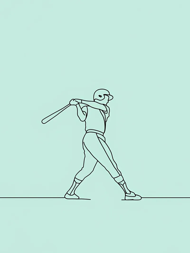 Baseball Player Minimalist Line Art hahnemühle by Viv Line Art