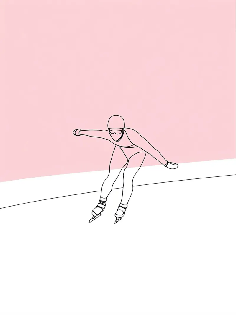 Ice Skater Minimalist Line Art Poster von Viv Line Art