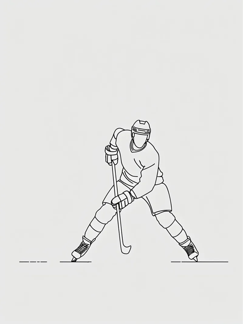 Hockeyspieler Minimalist Line Art Poster von Viv Line Art
