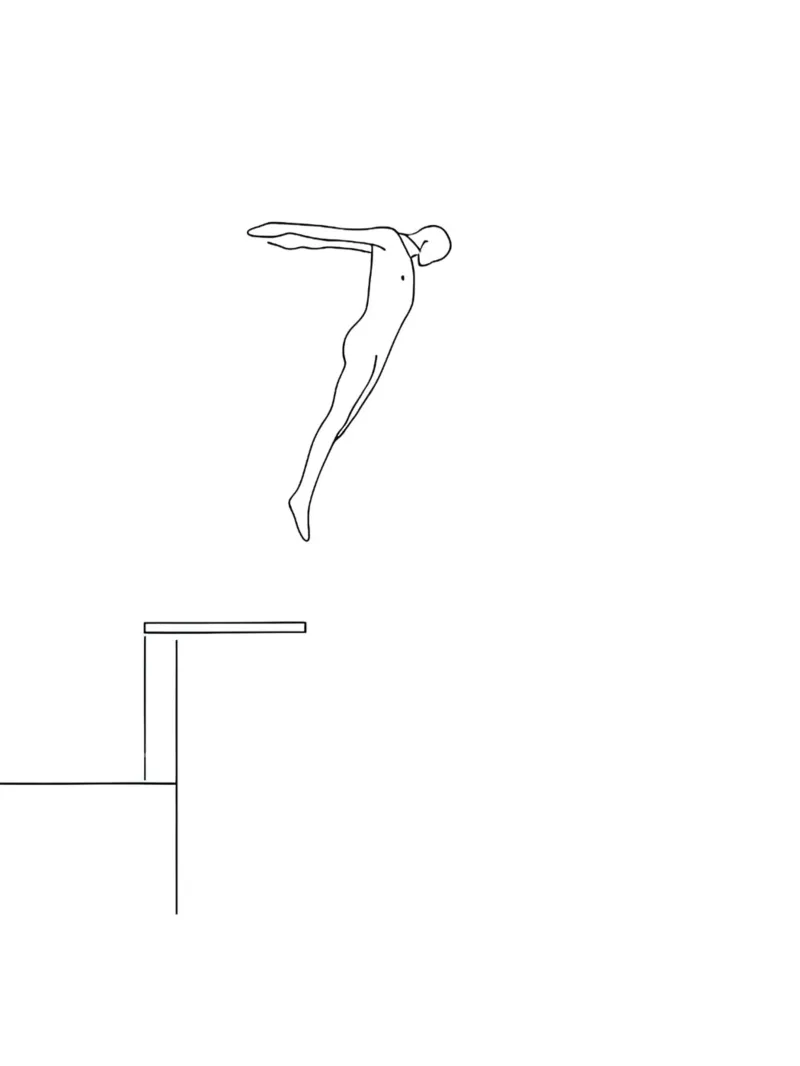 Tuffatore Line Art minimalista 2 pellicola backlit da Viv Line Art