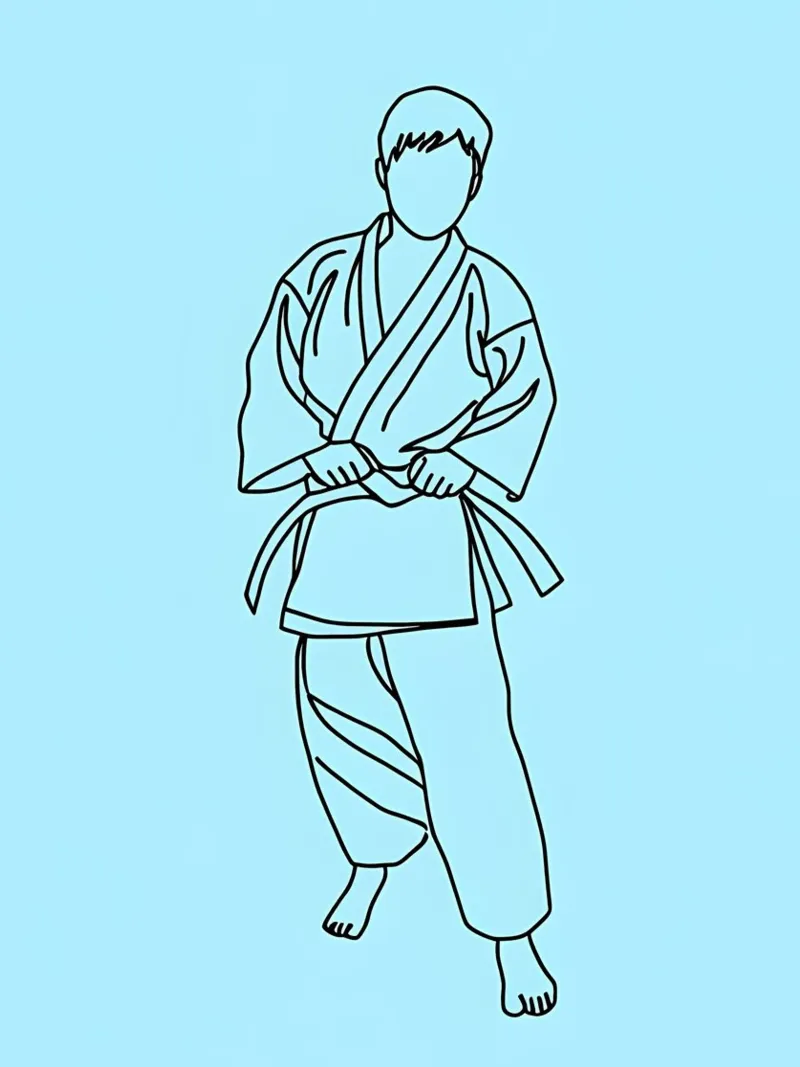 Karate - Line art minimalista pellicola backlit da Viv Line Art