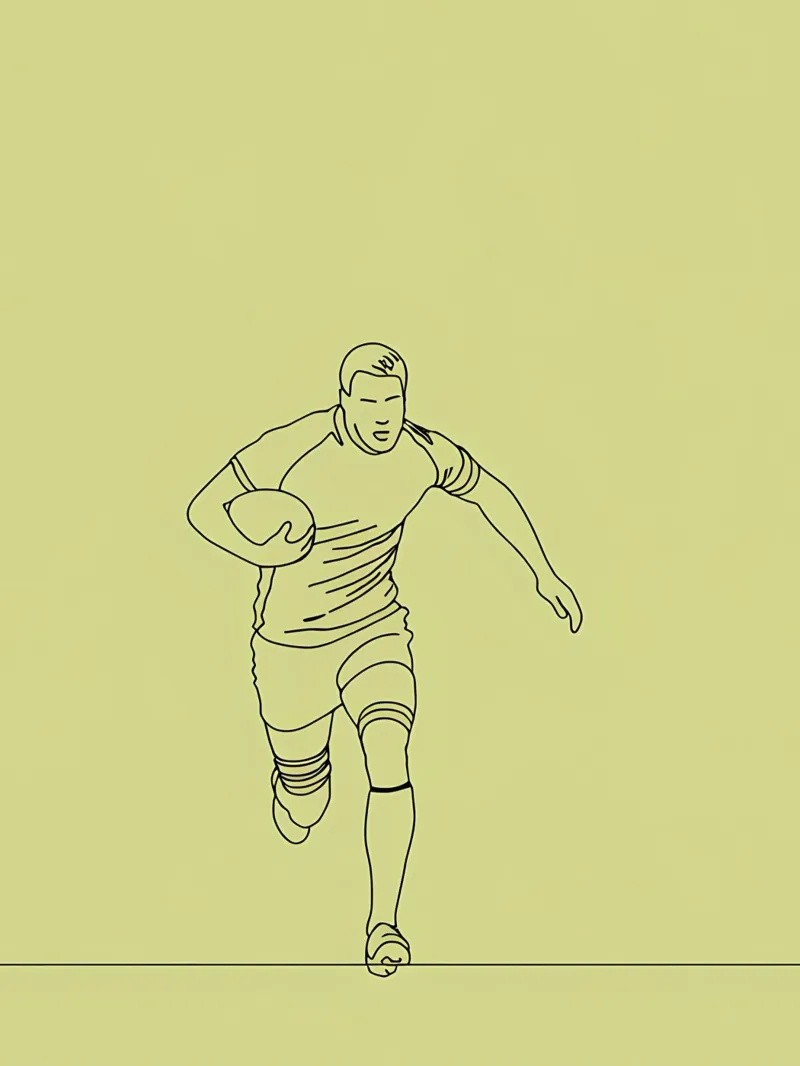 Giocatore di rugby Line Art minimalista plexiglass da Viv Line Art