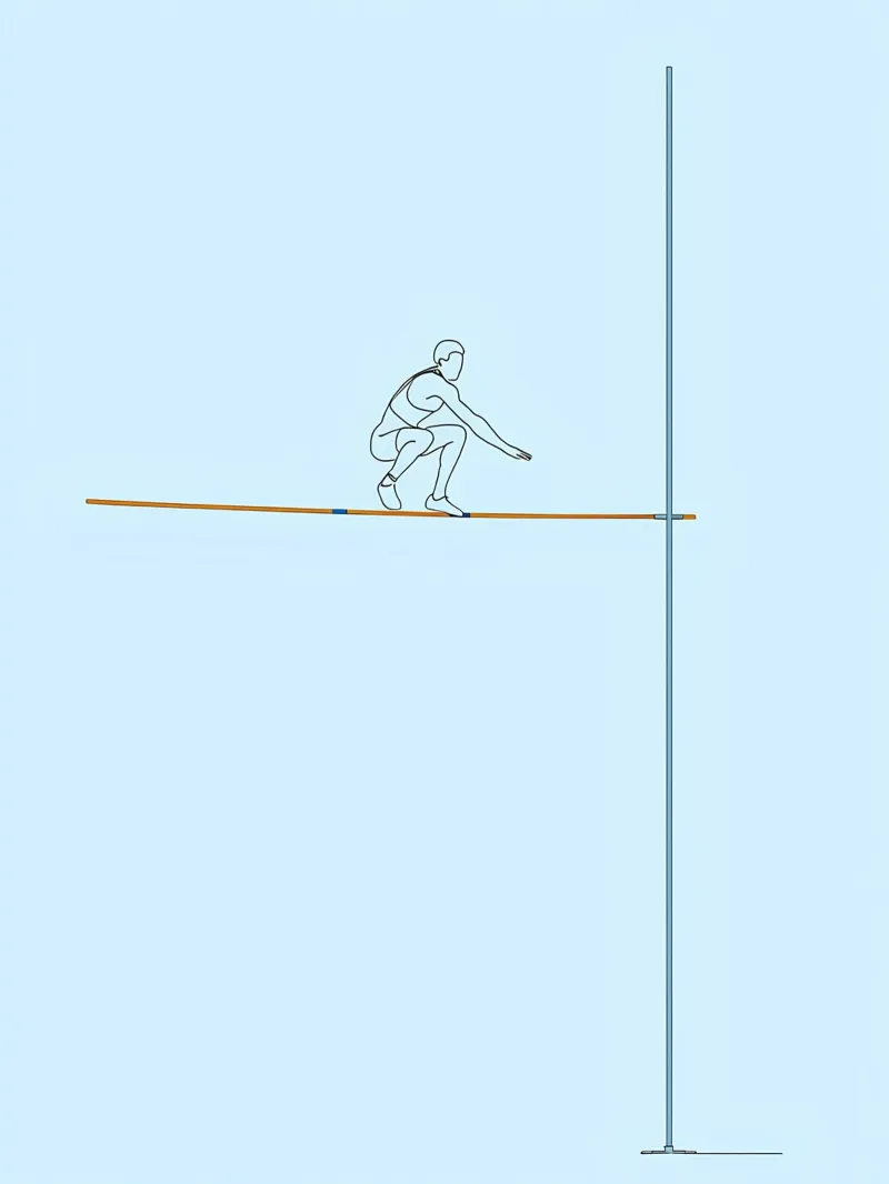 Atleta su palo Line Art pellicola backlit da Viv Line Art