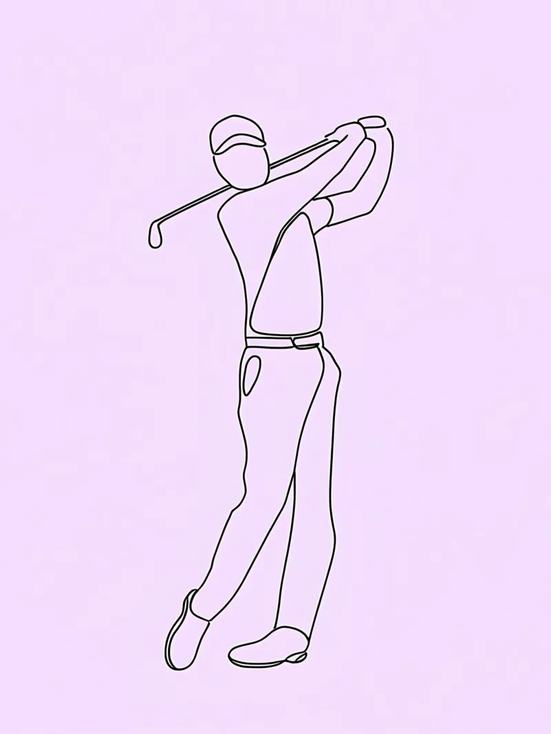Golfer Minimalist Line Art hahnemühle by Viv Line Art