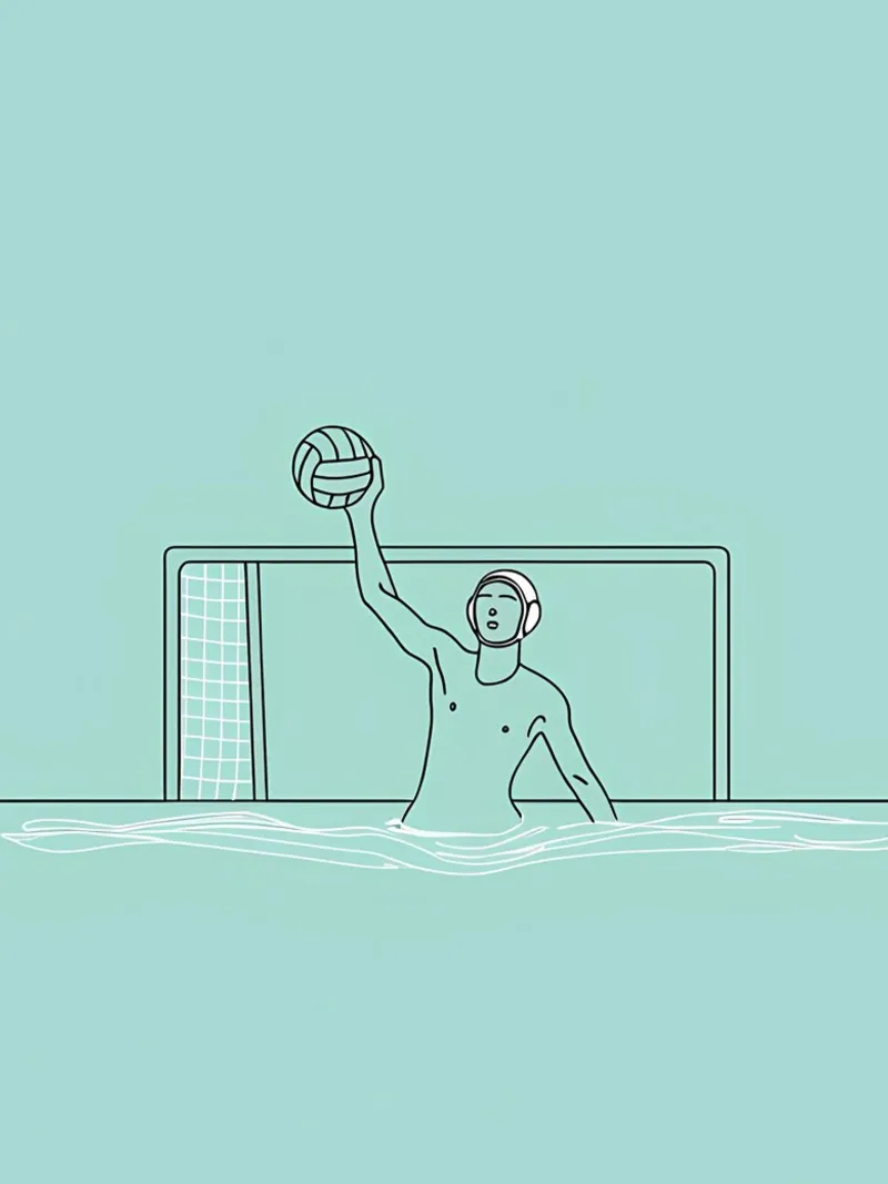 Sport acquatici - Line art minimalista pellicola backlit da Viv Line Art