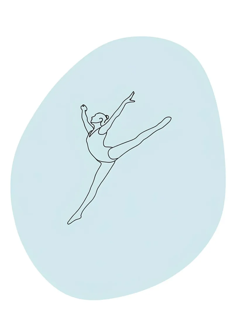 Ballerina di danza classica Line Art minimalista pellicola backlit da Viv Line Art