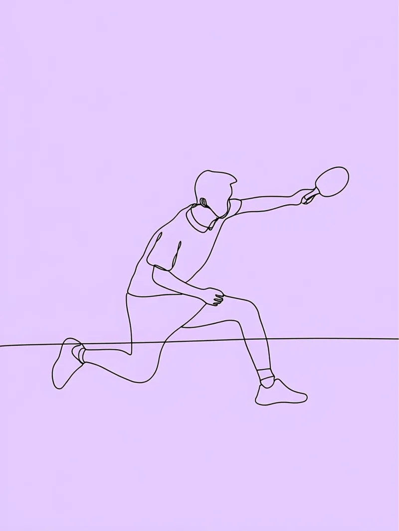 Table Tennis Player Minimalist Line Art hahnemühle by Viv Line Art