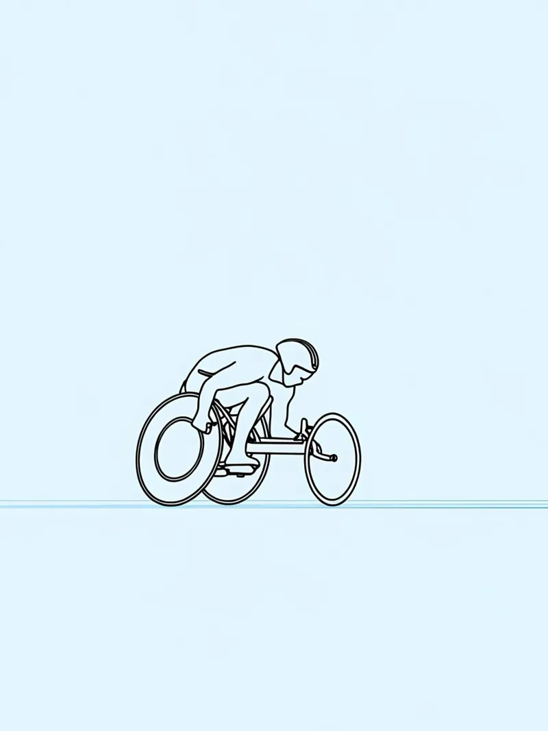 Parasport Atleet Minimalistische Lijn Art canvas met Baklijst van Viv Line Art