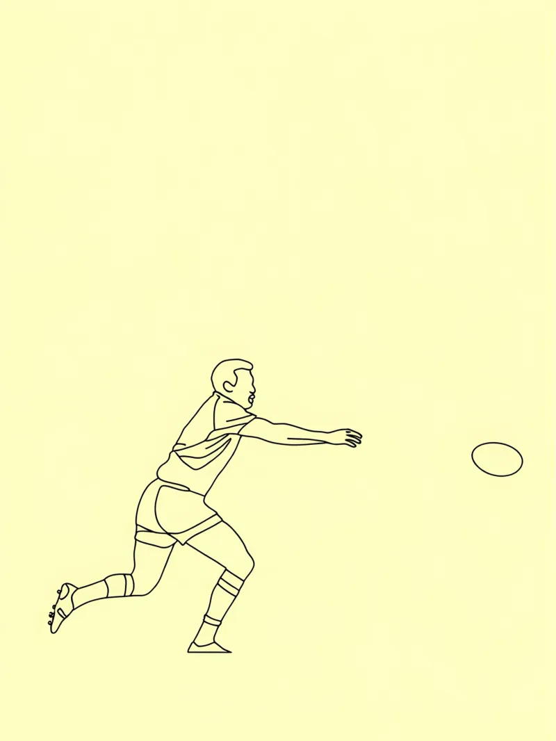 Rugby Player Minimalist Line Art canvas by Viv Line Art