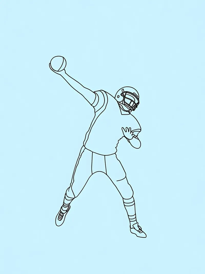 Giocatore di calcio - Line Art minimalista pellicola backlit da Viv Line Art