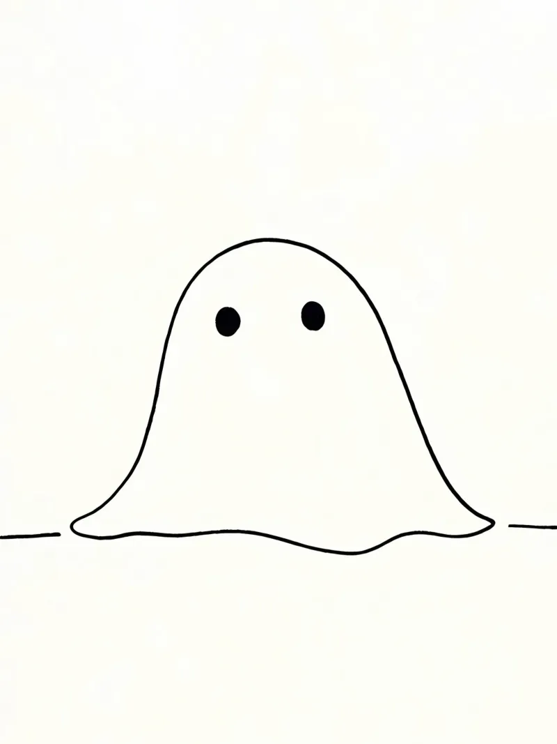 Little Ghost - Minimalist Line Art hahnemühle by Viv Line Art