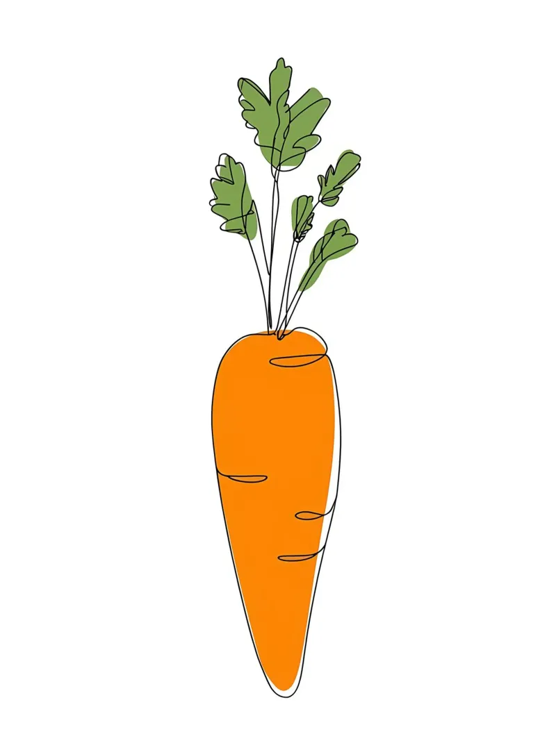 Carota - Line art minimalista carta hahnemühle da Viv Line Art