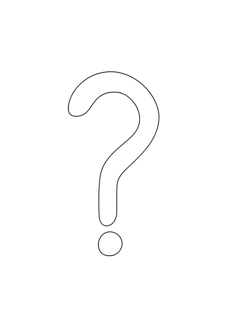 Un grand point d'interrogation - Dessin au trait minimaliste hahnemühle de Viv Line Art