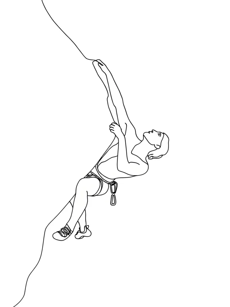 Arrampicatore - Line art minimalista pellicola backlit da Viv Line Art