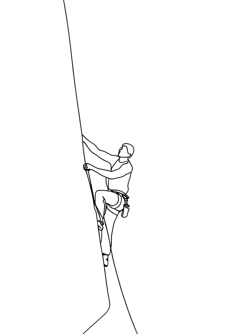 Arrampicatore - Line art minimalista plexiglass da Viv Line Art